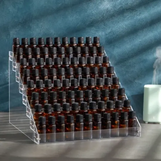 Okuna Outpost 8-Tier Clear Acrylic Nail Polish Display Rack, 96-Bottle Holder Organizer for Salons, 12.75 x 12.5 x 9.25 image {4}