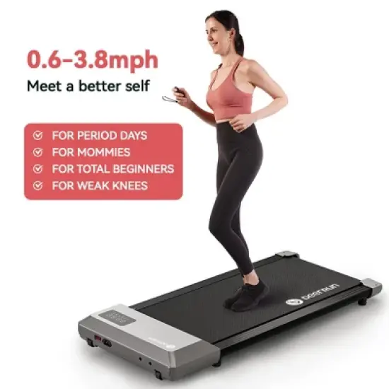 DeerRun 2 in 1 Under Desk WalkTreadmill, 2.5HP Low Noise Walking Pad Running Jogging Machine with Remote Control for Home Office image {3}