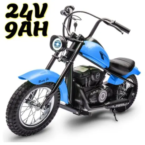 Jojoka Electric Motorcycle for Kids, 24V 250W Dirt Bike, Two Speed Modes up to 14MPH, Dirt Bike with LED Lights, Ride for Teens image {9}