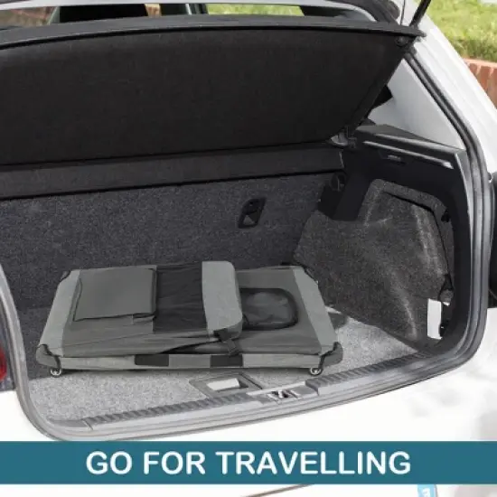 Costway Extra Large Portable Folding Dog Soft Crate w/ 4 Lockable Wheels Cat Carrier image {6}