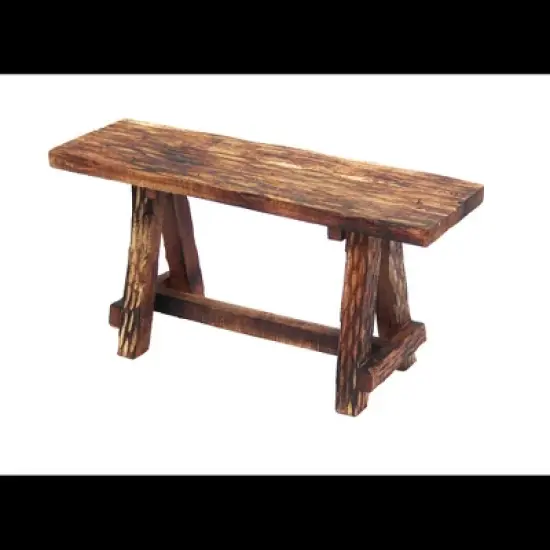 Royal Hampton Wooden Garden Patio Bench With Retro Etching image {4}