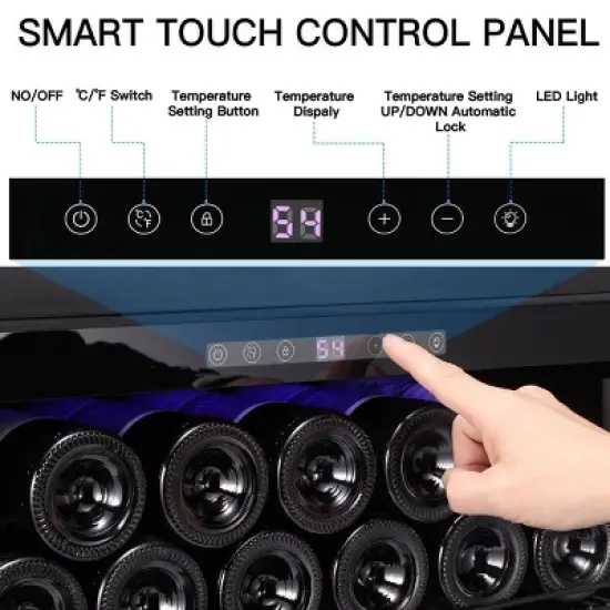 Kismile Mini Fridge 23.5 inches W 46 Bottle and 156 Cans Single Zone Freestanding/Built-In Beverage Refrigerator image {3}