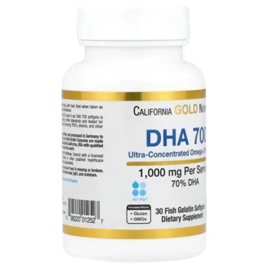DHA 700 Fish Oil by California Gold Nutrition - Pharmaceutical Grade Fish Oil with DHA - Support for Brain & Cardiovascular Health - Gluten Free, image {4}
