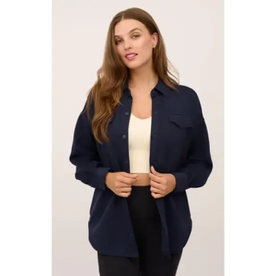 90 Degree By Reflex Womens Softlite Scuba Morgan Modal Shacket image {5}