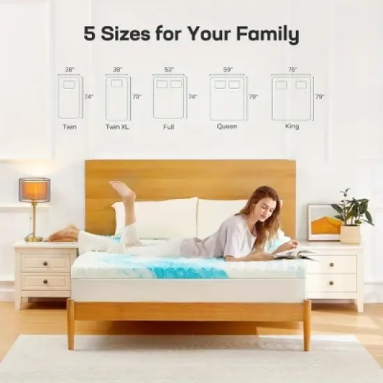 Vipbear the gel memory foam mattress features a ventilation design and 5-zone support, making it a cooling foam mattress suitable for sofas&pound;&not;blue image {2}