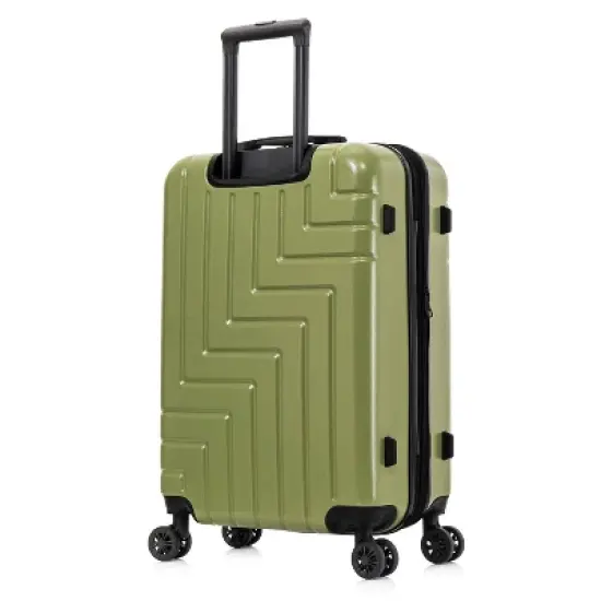 DUKAP Zahav Lightweight Hardside Medium Checked Spinner Suitcase - Green image {5}