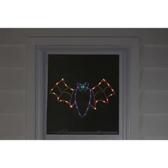Northlight 15" Bat Halloween Window Silhouette Decoration - Orange/Blue image {3}