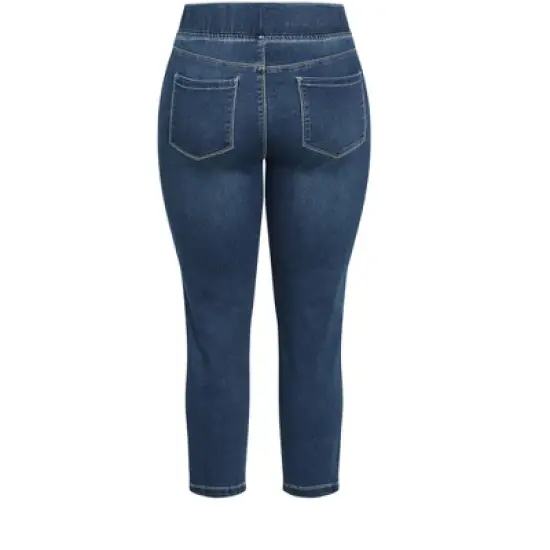 Women's Plus Size Butter Denim Pull On Jean Mid Wash - tall | AVENUE image {3}