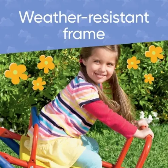 Hearthsong Weather-Resistant Metal Rocking Seesaw for Kids with Protective Foam Rockers image {6}