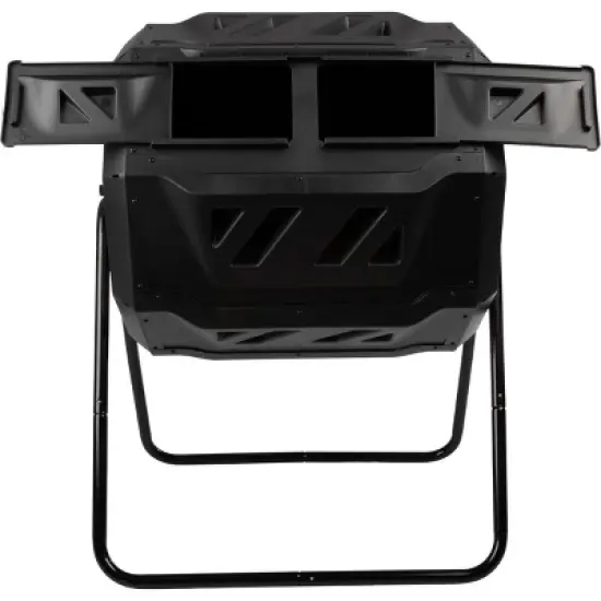 Pure Garden Compost Tumbler - 43Gal Compost Bin with Dual Chambers, 360-Degree Rotating Design, and Garden Gloves Included image {5}