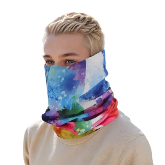 Unique Bargains Sunscreen Face Scarf Mask Red Blue 1 Pc image {4}