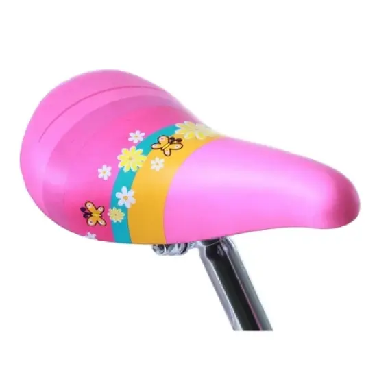 Titan Girl's Flower Princess BMX Bike for 4-9 Years Girls with Training Wheels 16 Inch Kids Toddler Bicycle with Utility Basket & Streamers - Pink image {4}