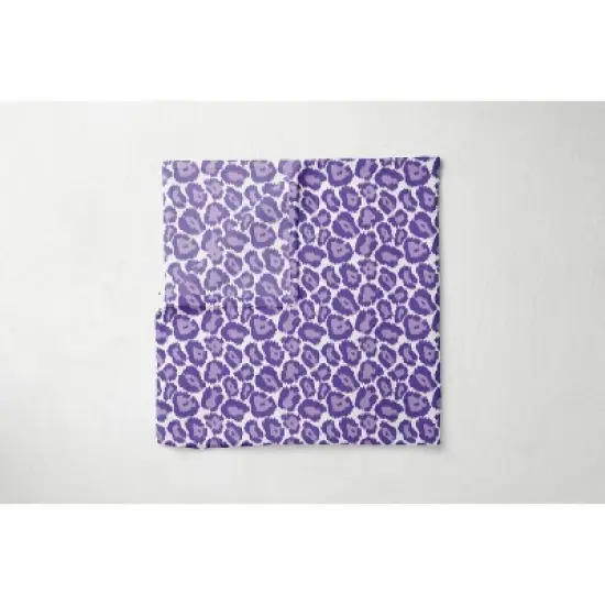 Bacati - Ikat Leopard Print Purple Gray Muslin 4 pc Crib Set with 2 Muslin Swaddle Blankets image {4}