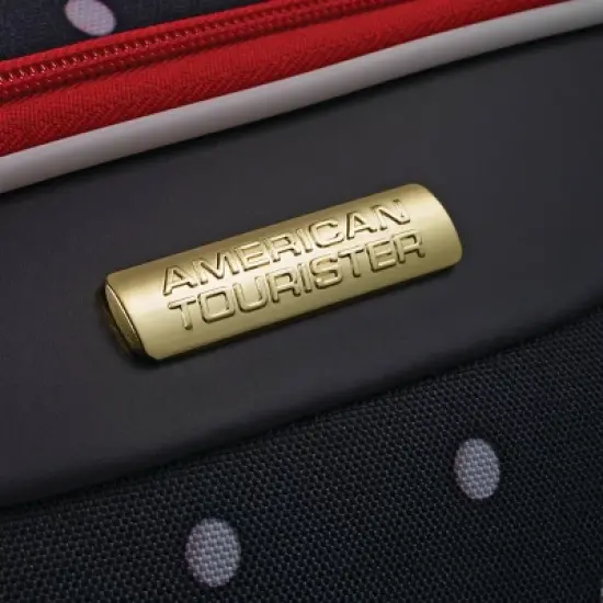 American Tourister Minnie Mouse Bow Softside Large Checked Spinner Suitcase - Red image {4}