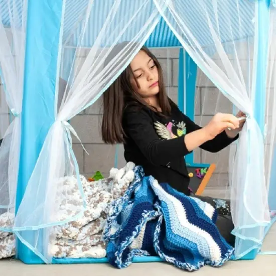 Ningbo Zhongying Leisure Products Blue Hexagon Fantasy Castle Play Tent | 53 x 47 x 55 Inches image {3}