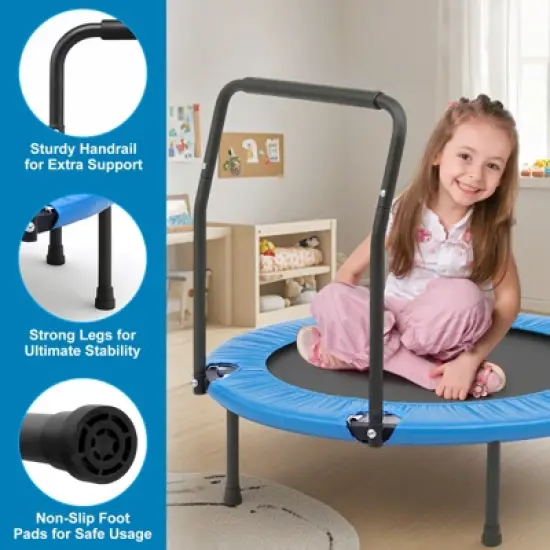 SUGIFT 36" Kids Trampoline Rebounder with Full Covered Handrail and Pad Indoor Outdoor image {4}