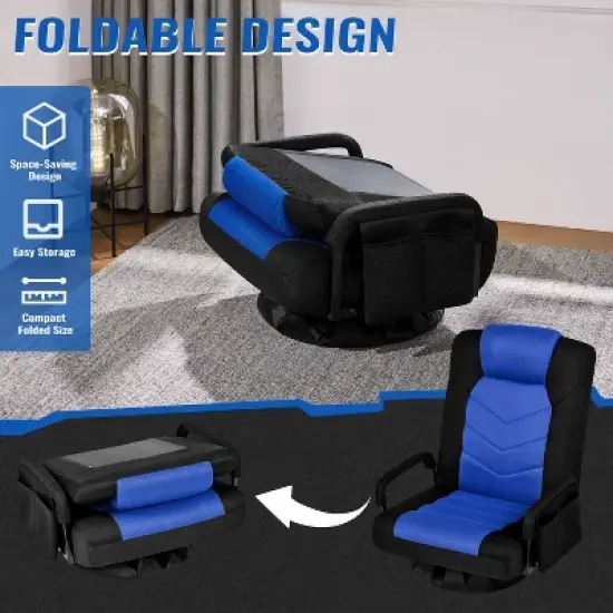 Yaheetech Adjustable Swivel Gaming Chair Reclining Sofa Chair with Armrests and Adjustable Backrest image {6}