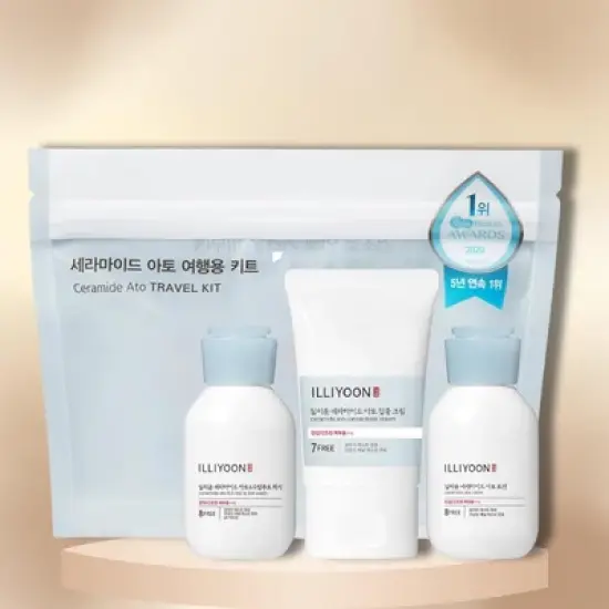 ILLIYOON Ceramide Ato Travel Kit | proven to soothe skin by 41%*. It also aids in reducing dead skin cells by 51%** - (3 pcs) image {2}