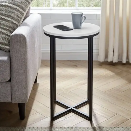 Vivian Glam X Leg Round Side Table - Saracina Home image {1}