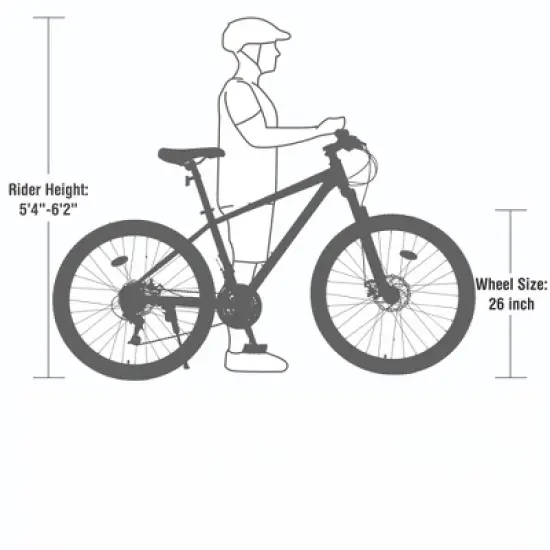 INFURNIC Bicycles, 26 Inch Mountain Bike, MTB with Suspension Fork for Men and Women, Black, 24.41"*37"*65.75" image {3}