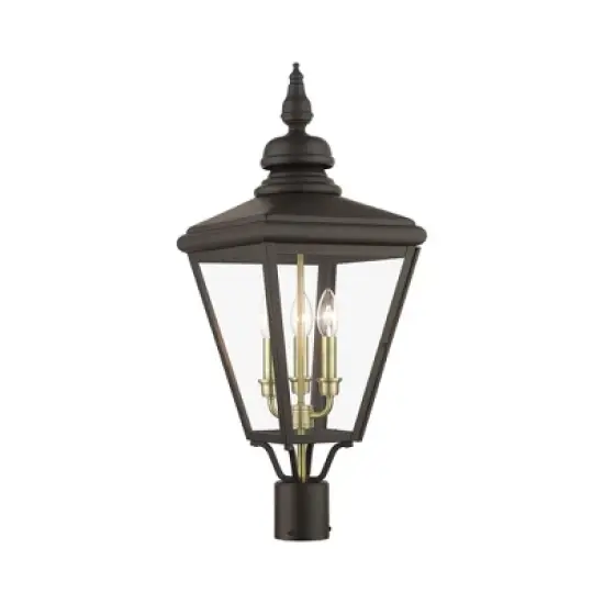 Livex Lighting Adams 3 - Light Post Light in  Bronze/Antique Brass image {4}