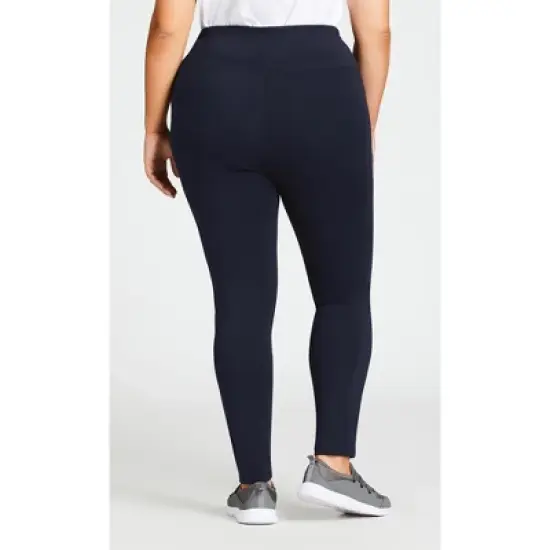Women's Plus Size Pima High Rise Legging Navy - average | AVENUE image {1}