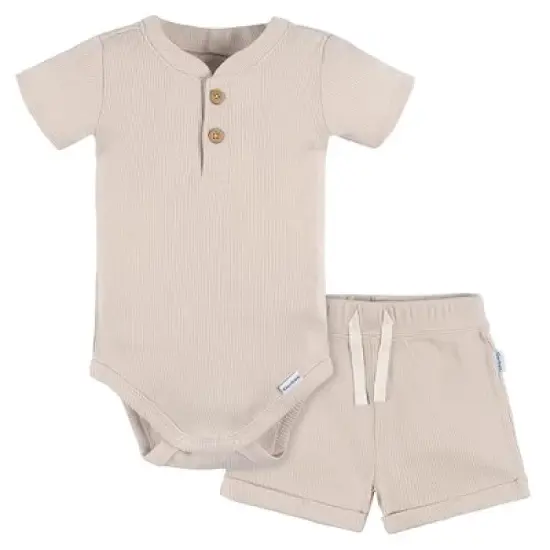 Gerber Baby Boys' 2-Pack Bodysuit and Shorts Set image {7}