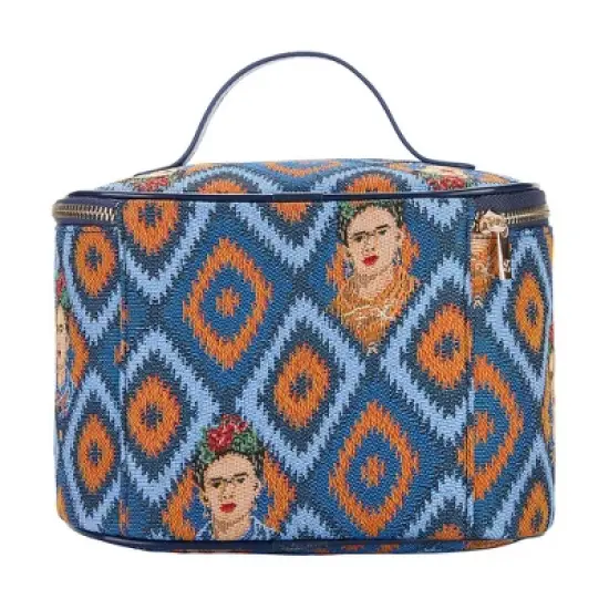 Signare USA Frida Kahlo Icon Blue Toiletry Vanity Bag image {7}