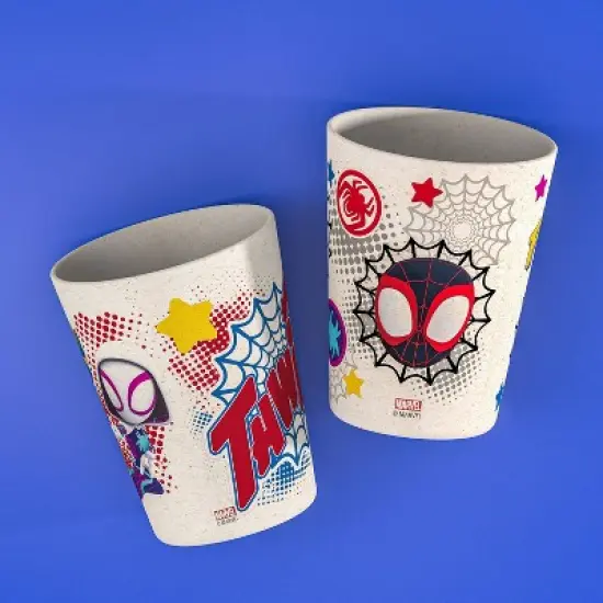 Zak Designs 2pk 10 fl oz Spidey and His Amazing Friends Melamine Tumblers Cream/Red image {7}