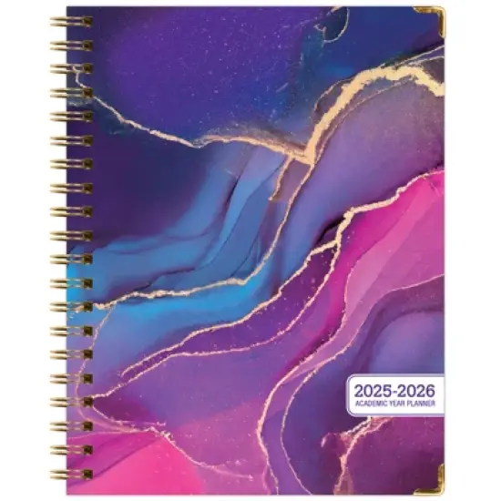Global Printed Products Hardcover AY 2025-2026 Fashion Planner - 8.5"x11" (Pink Purple Marble) image {7}