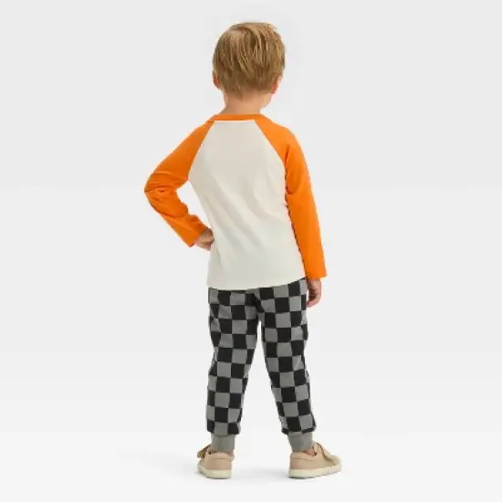Toddler Boys' Long Sleeve Halloween Graphic T-Shirt and Fleece Jogger Pants Set - Cat & Jack&trade; Cream image {1}