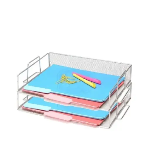 YBM Home Mesh Stackable Letter Tray and Paper Sorter, Pack of 2 image {2}