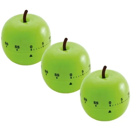 Baumgartens Apple-Shaped Timer, Green, Pack of 3 image {5}