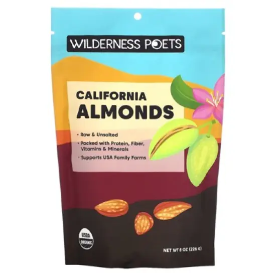 Wilderness Poets Organic California Almonds, 8 oz (226 g) image {2}
