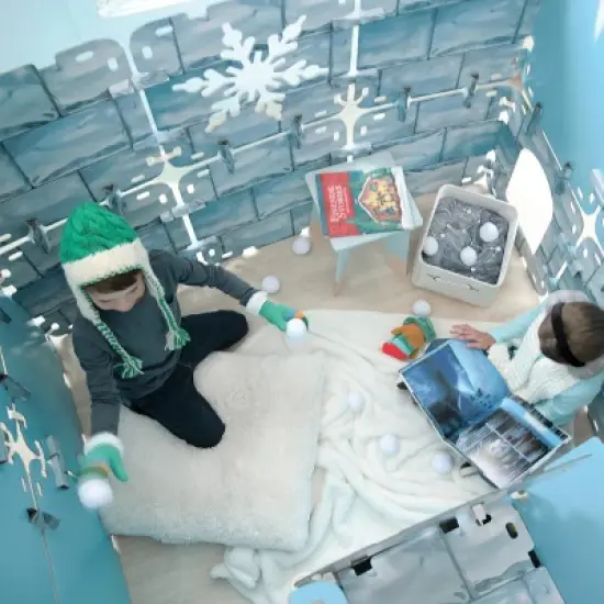 HearthSong 32-Panel Igloo Fantasy Forts Indoor Building Kit with Hook and Loop Connectors image {9}