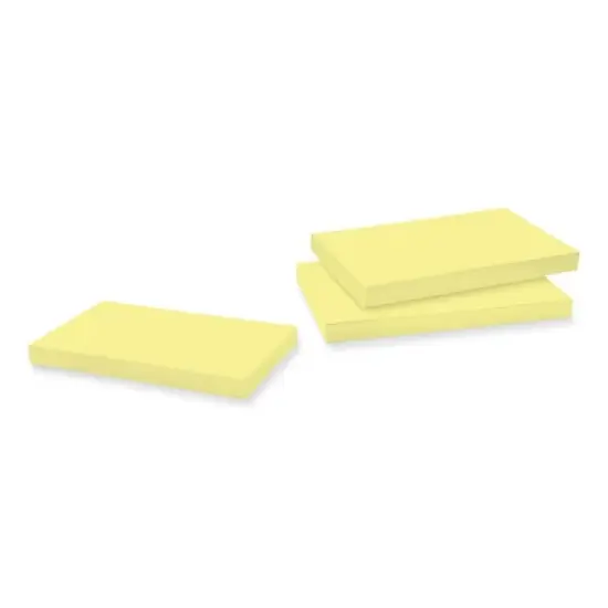 Post-it Notes Super Sticky 100% Recycled Paper Super Sticky Notes, 3" x 5", Canary Yellow, 70 Sheets/Pad, 12 Pads/Pack image {2}