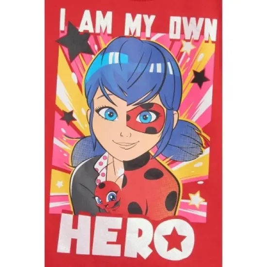 Miraculous Ladybug Girls French Terry Pullover T-Shirt Jogger and Pants Little Kid to Big Kid  image {3}