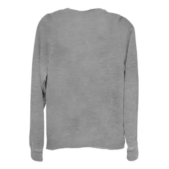 Junior's Mickey & Friends Smiling Mickey Mouse Distressed Cowl Neck Sweatshirt image {2}