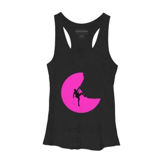 Women's Design By Humans Rock Climbing Color Moon By jirkasvetlik Racerback Tank Top image {2}