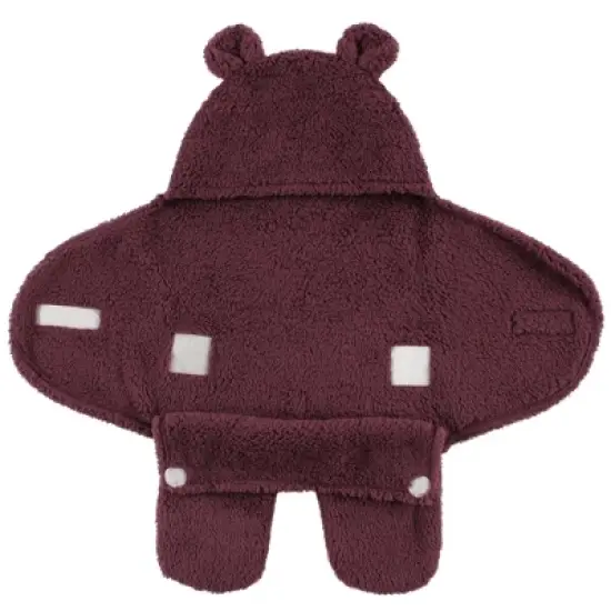 Hudson Baby Unisex Animal Faux Shearling Baby Outdoor Stroller Sack Wrap, Burgundy, One Size image {2}