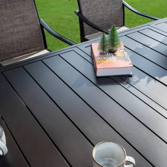 7pc Outdoor Dining Set with Expandable Metal Table - Captiva Designs image {3}