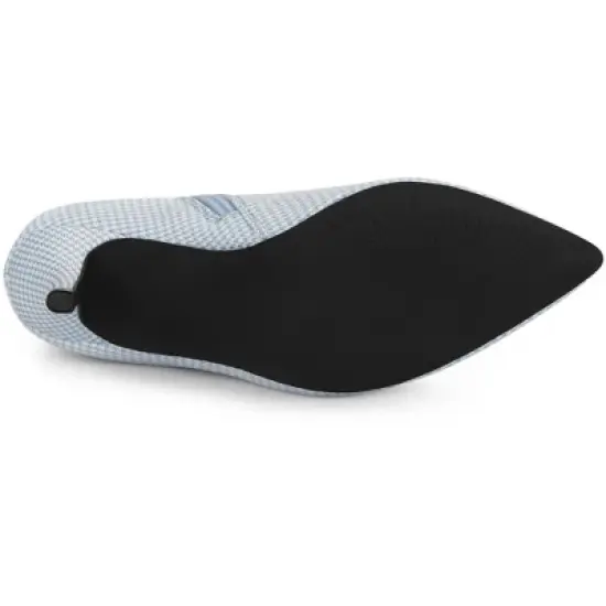 Allegra K Women's Buckle Stiletto High Heels Houndstooth Ankle Boots image {5}