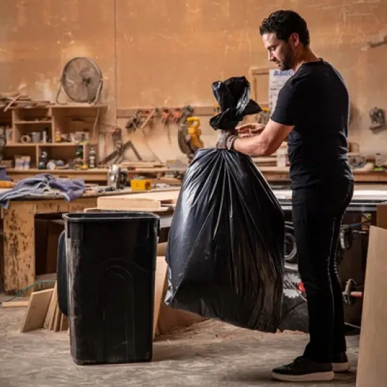 Plasticplace 40-45 Gallon Contractor Bags, Black (50 Count) image {4}