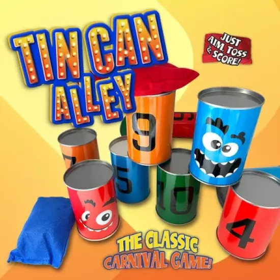 Thin Air Games Tin Can Alley &ndash; Bean Bag Toss, 10 Cans & 3 Bags, 2-4 Players image {5}