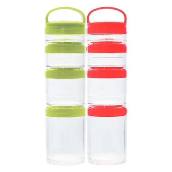 Link Portable Stackable Food Leak Proof Storage Containers Great For Snacks, Formula, Powders Portion Control  Airtight - 2 Set Bundle image {9}