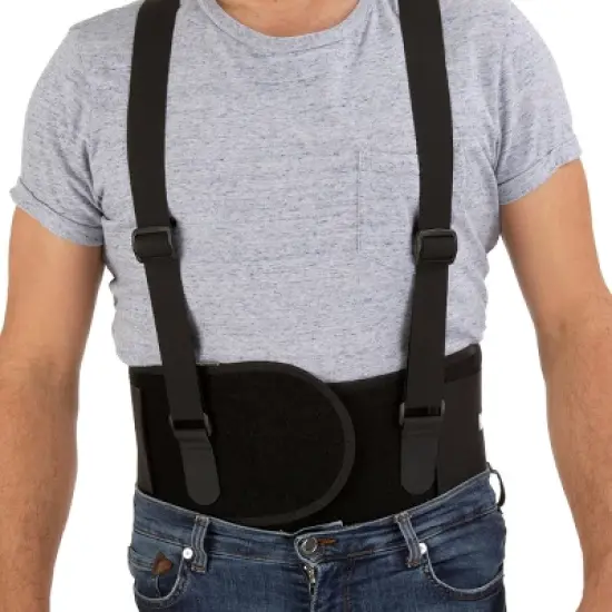 Mueller Back Support with Suspenders - Black image {1}