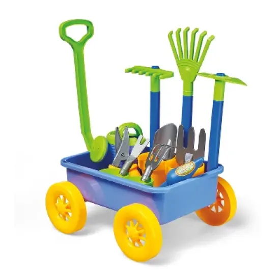 Kidoozie My First Gardening Set, Kids Gardening Tools, 15 piece set, Includes Wagon, Watering Can, Pots, and More, For Kids Ages  2 Years and Up image {3}