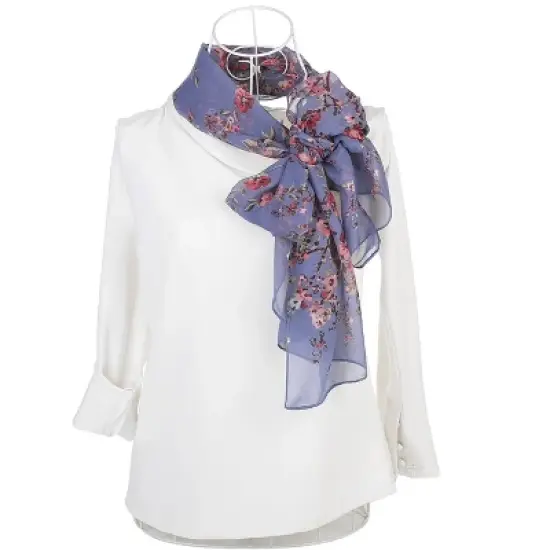 Allegra K Long Chiffon Floral Scarves Lightweight Beach Sunscreen Swimwear Wrap Shawls for Women image {5}