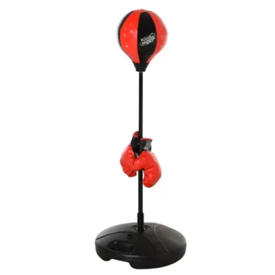 Qaba Boxing Bag Set with Height Adjustable Stand Punching Bag, Included Boxing Gloves, & Fillable Base for Children image {3}