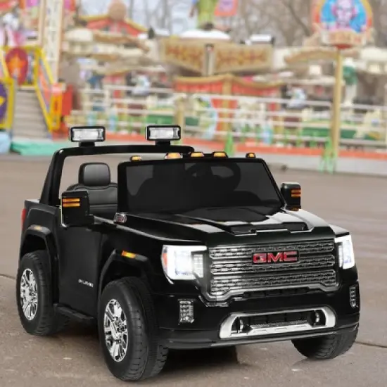 12V 2-Seater Licensed GMC Kids Ride On Truck RC Electric Car w/Storage Box White\ Black\Blue\Pink\ Red image {5}